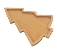 Healifty Wooden Christmas Tree Shaped Serving Tray Multi-Compartment Snack and Fruit Plate Holiday Sauce and Seasoning Dish for Party and Restaurant
