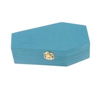 Healifty Wooden Coffin Shaped Candy Box with Smooth Finish, Gothic Halloween Treat Storage Container for Small Trinkets and Jewelry, Sturdy and Easy to Carry Decorative Accessory