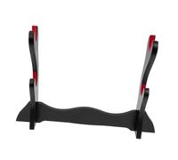 Healifty Wooden Desktop Flute and Sword Display Stand Double Holder for Home and Retail Stores Easy to Install Decorative Storage Rack for Flute Katana and Handicrafts