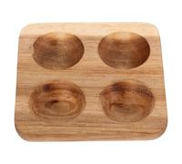 Healifty Wooden Egg Holder Tray with 4 Slots, Square Shape, Resistant to Damage and Versatile Egg Storage Rack for Kitchen and Dining Room Countertop Use