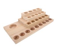 Healifty Wooden Essential Oil Storage Organizer with Holes Space-saving Aromatherapy Bottle Holder for Home Yoga Studio and Beauty Salon Countertops