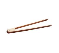 Healifty Wooden Food Clips Toast Tongs for Cooking Grilling Baking BBQ Long Easy Grip Kitchen Utensils Natural Stain Resistant Wood Serving Tongs for Bread Salad Meat