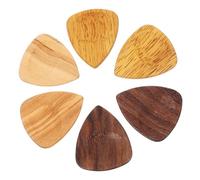 Healifty Wooden Guitar Picks Random Color 6pcs for Ukulele and Guitar with High Wear Resistance and Good Flexibility for Music Practice