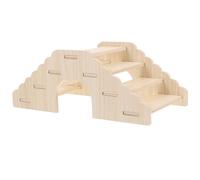 Healifty Wooden Hamster Climbing Ladder for Small Animals, Wavy Pet Cage Staircase for Hamsters, Chinchillas and Rats, Natural Wood Small Animal Ladder for Cage Accessories
