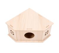 Healifty Wooden Hamster Hideout for Gerbil and Squirrel with Wear and Break Resistance, Beige Triangular House for Rest and Sleep, Sturdy Small Animal Play Spot and Sleeping Bed