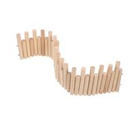 Healifty Wooden Hamster Ladder and Pet Cage Ornament with Fence and Arch Bridge for Small Pets Such As Hamsters Rats and Hedgehogs Indoor Climbing Accessory