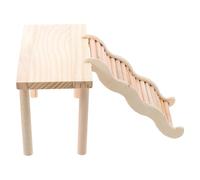 Healifty Wooden Hamster Ladder Toy with Platform for Climbing and Chewing, Multi-functional Two-tier Habitat Décor for Hamsters and Small Pets in Cage