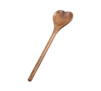 Healifty Wooden Heart Shaped Mixing Spoon Multi Functional Kitchen Utensil for Stirring Tasting and Serving Desserts Honey Long Reusable Food Grade Kitchen Supplies