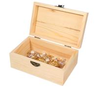 Healifty Wooden Jewelry Box 5.91X3.74X2.48In Small Diy Storage Organizer with Hinged Lid for Rings Earrings and Mini Accessories Compact Jewelry Holder