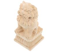 Healifty Wooden Lion Railing Post Finial Vintage Garden Bridge Capital Decor Unfinished Cap for Outdoor Home Decor