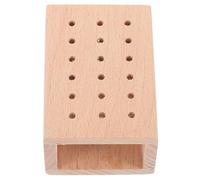 Healifty Wooden Nail Drill Bit Holder Organizer 18-hole Multihole Design Space Saving Nail Tool Storage Block and Home Use