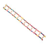 Healifty Wooden Parrot Climbing Ladder with Colorful Beads, 12-layer Bird Cage Ladder Swing for Small Birds, Parakeets, Cockatiels and Small Animal Activity
