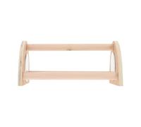 Healifty Wooden Parrot Perch Stand with Mirror Bird Standing Rod for Training and Entertainment Natural Bird Cage Accessory and Small Chickens