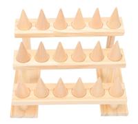 Healifty Wooden Ring Rack with Multi-layer Design, Practical Finger Jewelry Organizer for Home Display, Durable and Simple Display Stand