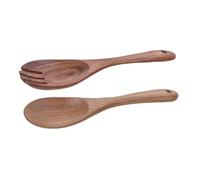 Healifty Wooden Salad Spoon Salad Spoon and Fork Party Serving Utensils Big Leaf Acacia Khaki