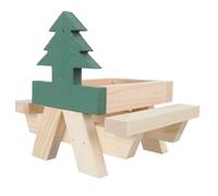 Healifty Wooden Squirrel Feeder for Feeding Nuts with Corn Cob Holder and Container Box, Sturdy Squirrel Food Rack and Corn Cobs Outdoor and Indoor