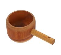 Healifty Wooden Tea Ceremony Ladle, Natural Solid Wood Water Scoop for Kitchen and Bath, Large Deep Soup Ladle Spoon Suitable for Cooking and Tea Ceremony Use