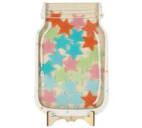 Healifty Wooden Training Rewards Jar with Star Chart for Motivation and Chores Chart DIY Decor for Behaviour Improvement and Use in Home School Classroom