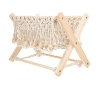 Healifty Woven Magazine Holder with Folding Design, Cotton Rope Tassel Rack | Wood and Cotton Construction, Fits Small Spaces, for Bookshelf Tops, Living Rooms, Remotes and Scarves