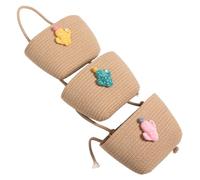 Healifty Woven Storage Basket Large Capacity and Ample Storage Space 3-Tier Hanging with Cotton Rope Material Decorative Boho Flower Basket Shape for Kitchen and Rv Organiser