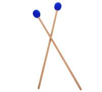 Healifty Yarn Head Marimba Mallets with Maple Handle Blue Acrylic Coated Professional Beginner Instrument Supply for Percussion