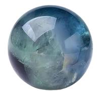 Healing Ball Natural Fluorite Crystal Sphere with Stand for Fengshui, Meditation, Crystal Healing, Divination, Witchcraft and Home Decoration,7cm(3cm)