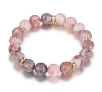 Healing Beads Bracelet for Women - Rose Quartz and Chakra Crystal Anxiety Stress Relief Beads Bracelets, Calming Stretch Yoga Meditation Daily Wearing Healing Stone Bracelet, One Size, Stone, Quartz