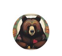 Healing Bear Pattern Car Air Fresheners 6 Pcs Round Shape Hanging Aromatherapy Tablets Scented Fresheners For Bedroom Bathroom
