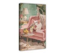 Healing Cartoon Pig Relaxing Time Canvas Poster Wall Art Decor Print Picture Paintings for Living Room Bedroom Decoration 12x18inch(30x45cm)