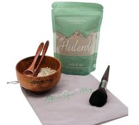 Healing Clay Mask Set - Natural Face Mask for Pure Skin | Healing Clay from Austria + Bowl + Mask Brush | Vegan, Clean Beauty & No Additives (Natural Beautiful Set Healing Clay 200 g + Mask Set)