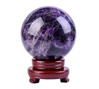 Healing Crystal Amethyst Gemstone Ball Polished Quartz Crystal Stone Sphere Ornament for Photography,Family Decorative,Home Office Decor,2.36in