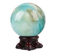 Healing Crystal Ball Sphere - Natural Sky Blue Gemstone Ball - Meditation Balls - Feng Shui Supplies - Wealth Stones and Crystals - Decorative Balls for Table,55~65mm(55~65mm)