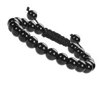 Healing Crystal Bracelet, 8mm Adjustable Black Tourmaline Crystal Bracelet, Black Beaded Bracelets, Natural Stone Chakra Bracelets, Girlfriend Braceletss Jewellery, Birthday Valentines Christmas Gifts