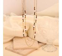 Healing Crystal Necklace,Tiger Stone Beaded Necklace Natural Gemstone Pendant The Best Gift For Men And Women