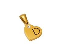 Healing Crystal Necklace，Titanium Steel Heart-Shaped Diamond Necklace With Letter D Natural Gemstone Pendant Jewelry For Men Women Couples