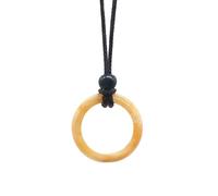 Healing Crystal Pendant Necklace Natural Gemstones Round Stone Pendant Necklace Black leather Cord Adjustable Boho Handmade Jewellery Gifts for Women Men Yellow Jade