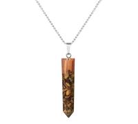 Healing Crystal Point Pendant Necklace For Women Men, Spiral Hexagonal Natural Stone Pendant Necklace With Bead Chain Semi Precious Stone Healing Crystal Tiger Eye Stone