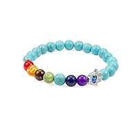 Healing Crystal Seven Chakra Crystal Sapphire Blue Eye Hand of Fatima Gemstones Beaded Bracelet 1Pcs