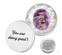 Healing Crystal Worry Stone for Anxiety Relief for Adults - Amethyst Crystal with Affirmation “One Day at a Time” | Spiritual Gifts for Women & Stress Relief Gifts | Crystal Gifts for Women in a Gift
