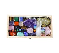 Healing Crystals and Stones Kit in Box,Chakra Crystal Set,Amethyst