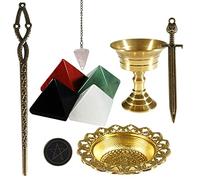 Healing Energy Crystal Chakra Crystal 10Pcs Crystal Sword Grail Obsidian Crystal Pyramid Kit for Beginners Reiki Yoga Meditation Spiritual Crystal Healing