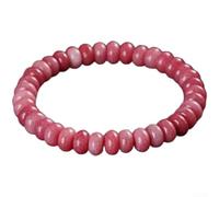 Healing for crystal Bracelet with for Natural Stones - Chakra Gemstone Beads for Anxiety Relief Stress Balance Unisex Stretch Fit 18cm(Pink)