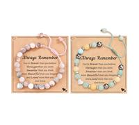 Healing Friendship Bracelets, 2Pcs Natural Stone Healing Crystal Bracelets, Adjustable Stretch Pink Zebra Bracelet Crystal Jewelry, Meditation Relax Gifts Friendship Birthday for Women Teen Girls