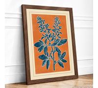 Healing Herb Study Botanical Framed Wall Art Print A4 Walnut