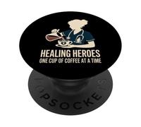 Healing Heroes One Cup of Coffee at a Time VA Nurse PopSockets Adhesive PopGrip