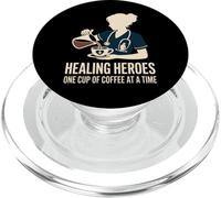 Healing Heroes One Cup of Coffee at a Time VA Nurse PopSockets PopGrip for MagSafe