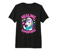 Healing is My Superpower Cute Nurse Unicorn Premium T-Shirt