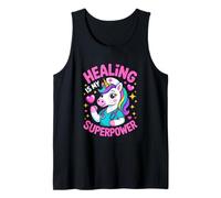 Healing is My Superpower Cute Nurse Unicorn Tank Top