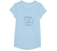 Healing is Not Linear: Inspiring Butterfly Journey T-Shirt, Girls, Baby Blue, Small