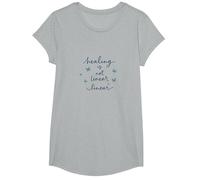 Healing is Not Linear: Inspiring Butterfly Journey T-Shirt, Girls, Heather Grey, Small